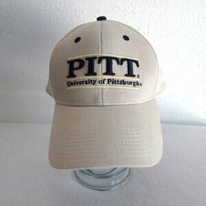 University Of Pittsburgh Baseball Hat Vintage The Game One Size Beige Embroider